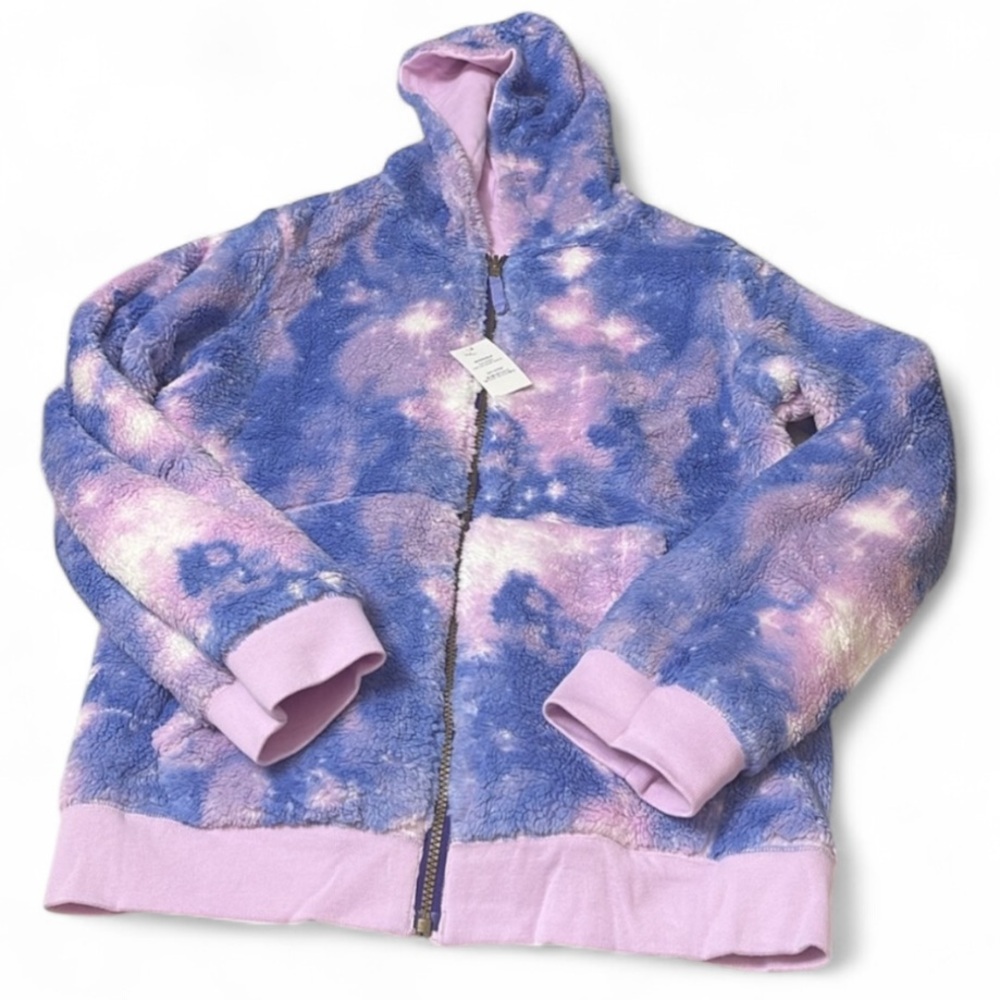 NWT Lands End Youth Husky Size XXL 18-20 Galaxy Tie Dye Pullover Hoodie